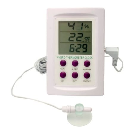 Bel-Art H-B DURAC Dual Zone Electronic Thermometer-Hygrometer with Alarm 0/50C 32/122F and -50/70C Ranges 615060200